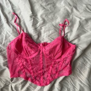 Shein Pink Lace Corset